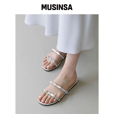 SAPPUN 蝴蝶结带拖鞋度假风简约平底凉鞋MUSINSA韩国官网直邮进口