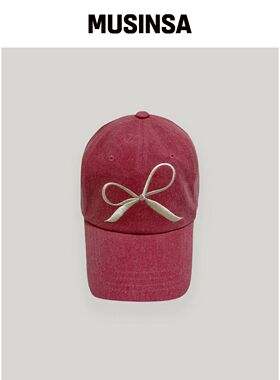 UBEIGE 丝带色素棒球帽（红色） MUSINSA韩国直邮官方正品
