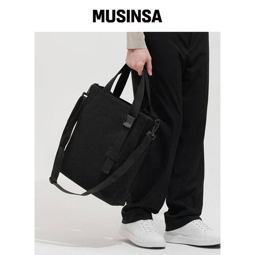 QUALPACK 3WAY帆布包 QC3003B 黑色韩国官网直邮进口MUSINSA