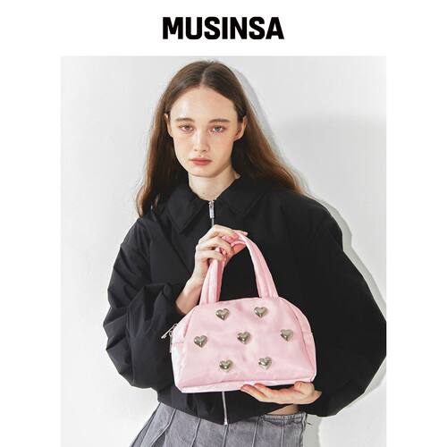 HOLLY LOVES LOVE 半月包 中号_粉色韩国官网直邮进口MUSINSA