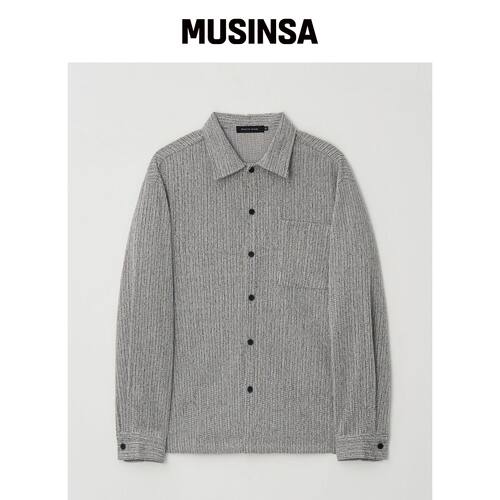 JOJILONG JN313 Soft Velvet Rib Shirt - GREY韩国官网直邮进口