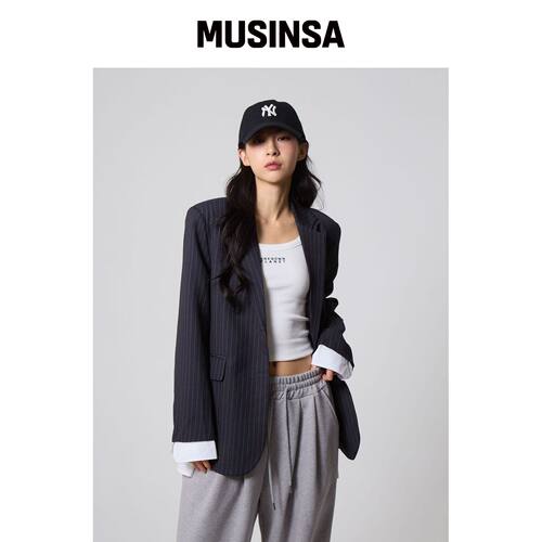 UNKNOWN PLANET 条纹叠穿衬衫外套 MUSINSA韩国直邮官方正品
