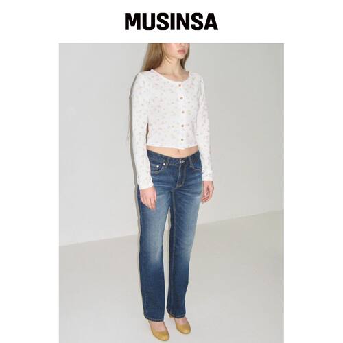 EXPIRED GIRL 半低直筒牛仔裤 MUSINSA韩国官网直邮进口