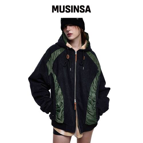 RSSC 牛仔MA1连帽卫衣 - 黑色 MUSINSA韩国官网直邮进口