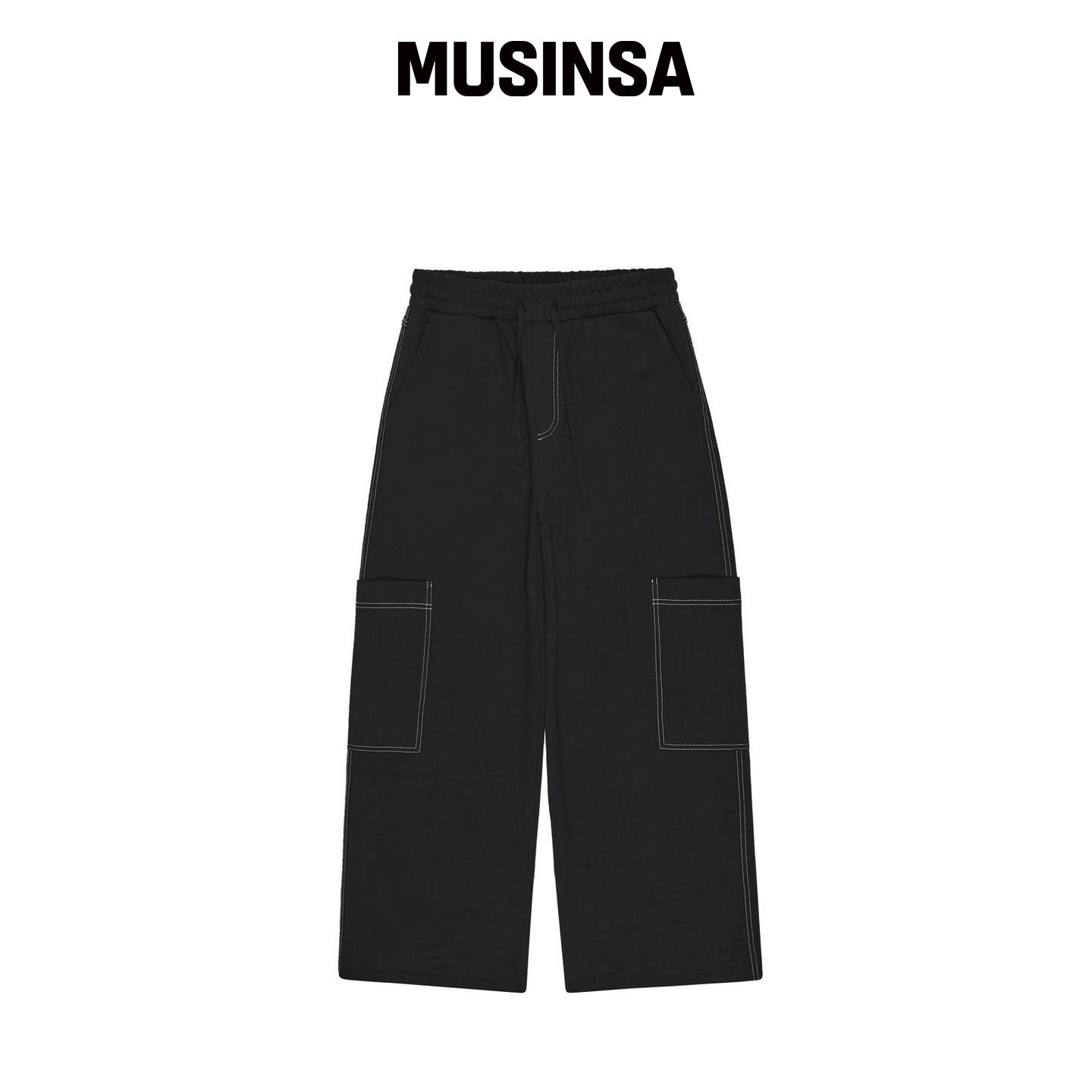 MEENDERI [UNISEX]大口袋慢跑裤 - 黑色 MUSINSA韩国官网直邮进口