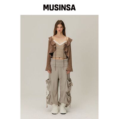 MOIFAIRE FOLDOVER SHIRRING SWEATPANTS / GREY韩国官网直邮进口