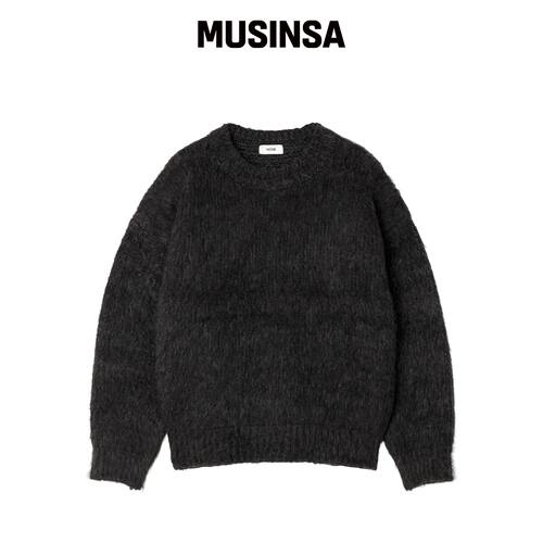 NOISE 刷毛宽松针织衫 - 黑色 MUSINSA韩国官网直邮进口