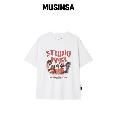 1993STUDIO WAVE STUDIO 图形T恤_白色 MUSINSA韩国直邮官方正品