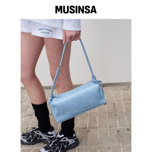 SOMEWHEREBUTTER 方形肩包 - 宝蓝色 MUSINSA韩国直邮官方正品
