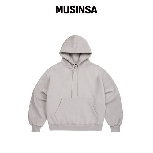 MOO 皮肤绒泡泡连帽卫衣 - 灰米色 MUSINSA韩国直邮官方正品