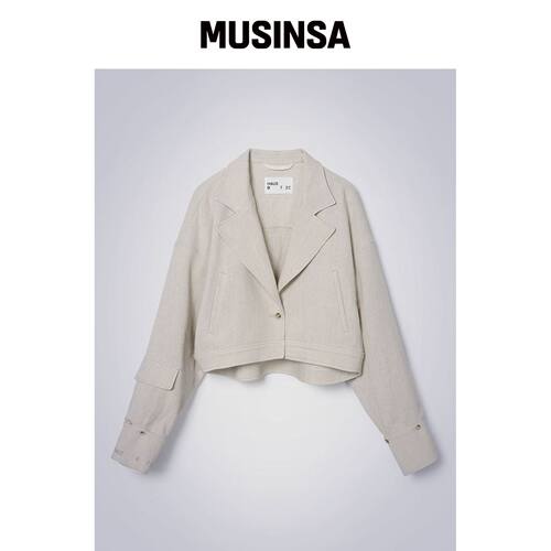 HAUS072C CUFFS 亚麻外套 浅米色 MUSINSA韩国官网直邮进口