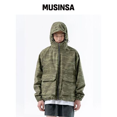 DUCKDIVE 迷彩口袋双面风衣卡其色 MUSINSA韩国官网直邮进口