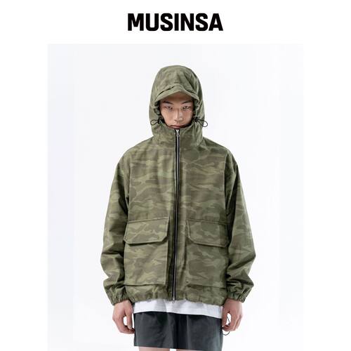 DUCKDIVE 迷彩口袋双面风衣卡其色 MUSINSA韩国官网直邮进口