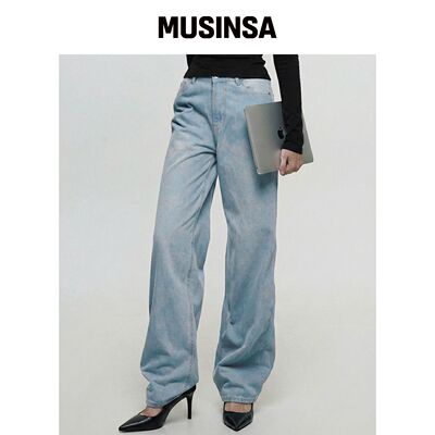 CHICKS 宽松直筒牛仔裤 浅蓝色 MUSINSA韩国直邮官方正品