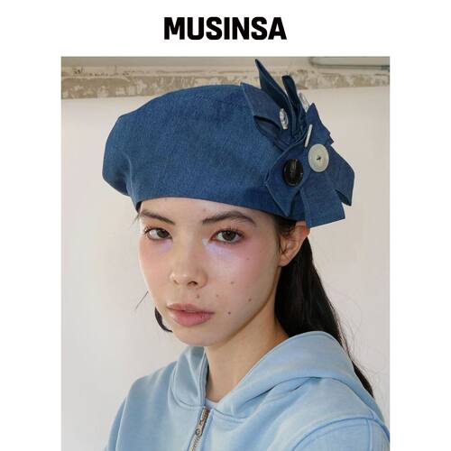 TYPESERVICE 扣带贝雷帽 [海军蓝] MUSINSA韩国官网直邮进口