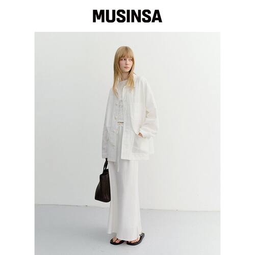 DUNST UNISEX CHORE JACKET_UDJA6B122_WHITE韩国官网直邮进口