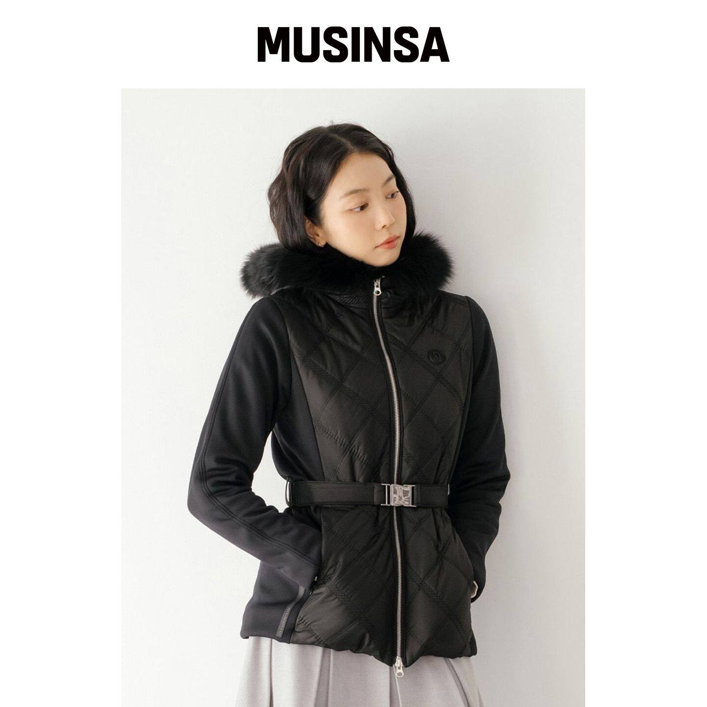 NITINA 狐狸毛绗缝夹克 BK MUSINSA韩国官网直邮进口