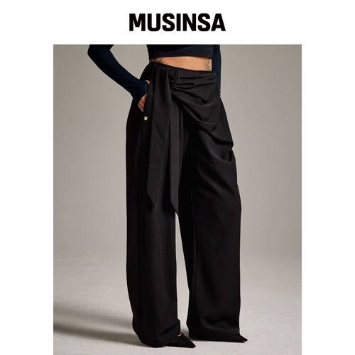 COOLSIS CS DRAPE WRAP SLACKS-069 (BLACK)韩国官网直邮进口