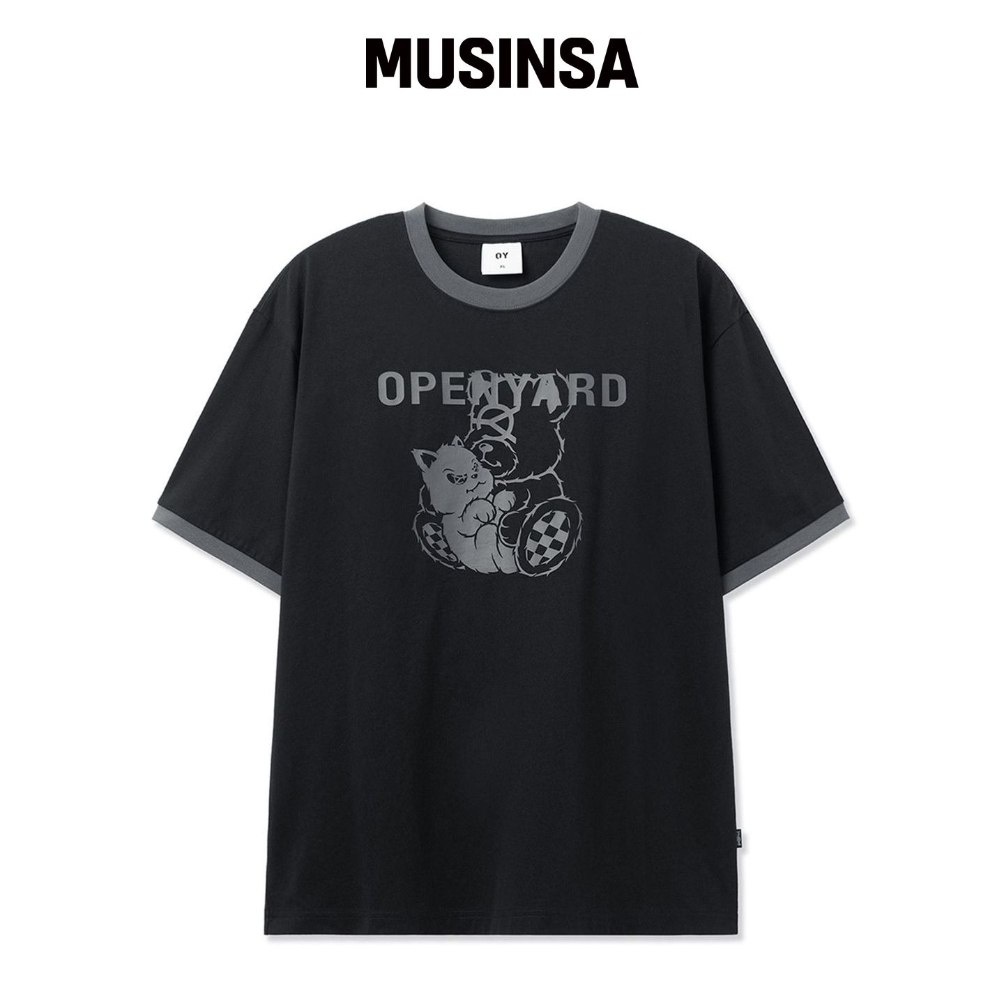 OY ODOLLY COTY RINGER TEE - 黑色 MUSINSA韩国官网直邮进口图片
