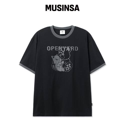 OY ODOLLY COTY RINGER TEE - 黑色 MUSINSA韩国官网直邮进口
