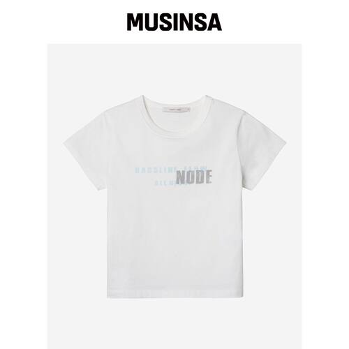 NODE LABS DEV:11 女款复古图案短袖T恤_白色 MU韩国官网直邮进口
