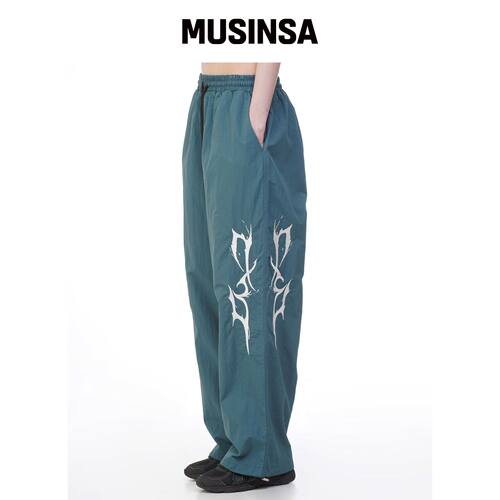 D.XO.H 雷霆刺绣LOGO绑带尼龙短裤 蓝色 MUSINSA韩国官网直邮进口