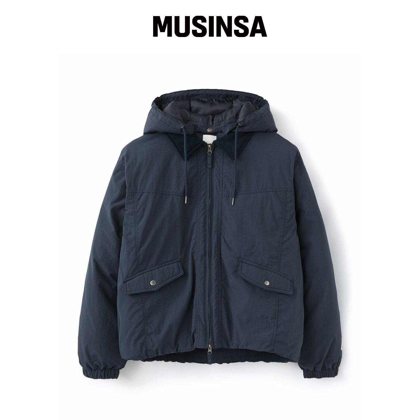 WMC 拼色领羽绒服_NAVY MUSINSA韩国官网直邮进口