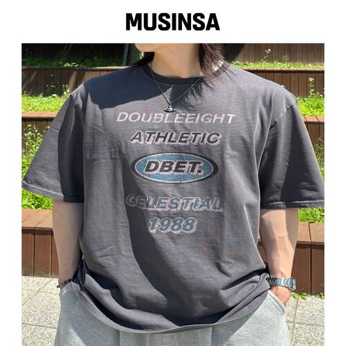 DOUBLE EIGHT DBET色素短袖宽松版型（炭灰色）韩国官网直邮进口