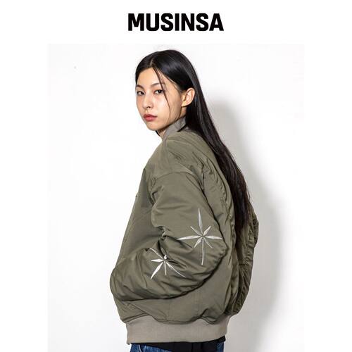 XTONZ XJ107 袖褶 MA-1 夹克 (卡其色) MUSINSA韩国直邮官方正品