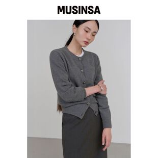 ILROZE 阿尔比羊绒开衫（灰色） MUSINSA韩国官网直邮进口