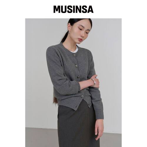 ILROZE 阿尔比羊绒开衫（灰色） MUSINSA韩国官网直邮进口