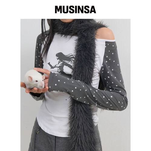OJOS 星星拉格兰长袖 / 炭灰色 MUSINSA韩国官网直邮进口