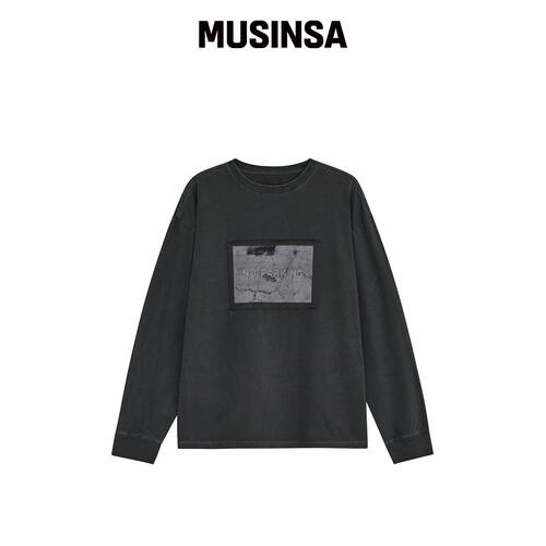 DEFGARMENTS NO PARKING长袖T恤 [炭灰色] MUSIN韩国官网直邮进口
