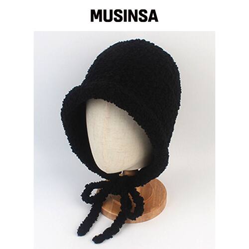 UNIVERSAL CHEMISTRY Fleece Black Bonnet Hat 韩国官网直邮进口