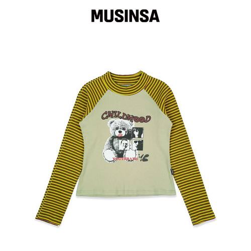 YOUTHBATH RAGLAN BEAR 长袖_TLIME MUSINSA韩国官网直邮进口