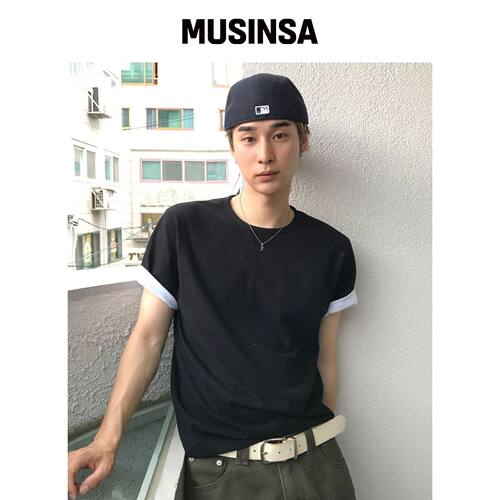 LEIRE KOLOR 彩色分层卷边T恤 [VLACK] MUSINSA韩国官网直邮进口