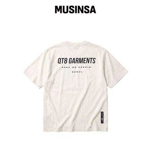 QT8 GARMENTS LB Pigment 简约logo T恤 (米色)韩国官网直邮进口