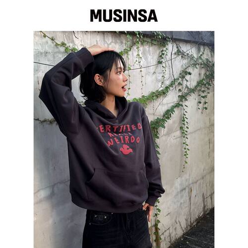AMOU Weirdo 连帽卫衣 炭灰色 MUSINSA韩国官网直邮进口