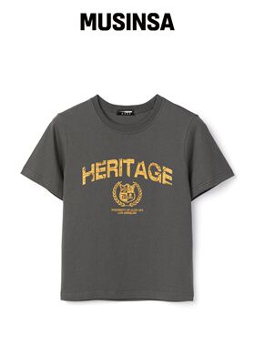 DNSR (女款) HERITAGE 短款 T恤 深灰色韩国官网直邮进口