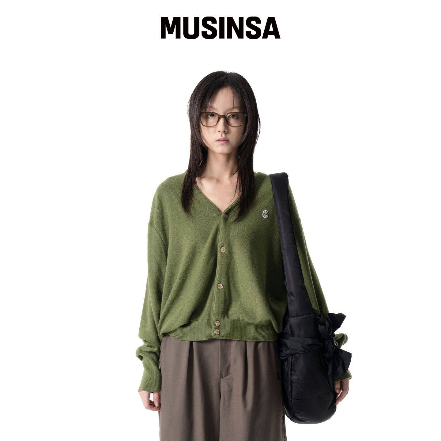 IUGAMAKARAS 短款徽章开衫(绿色) MUSINSA韩国官网直邮进口