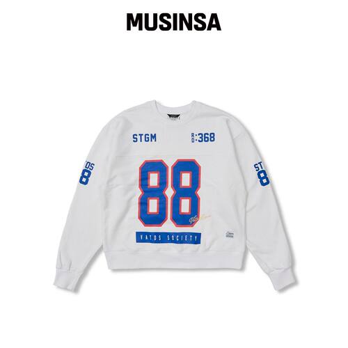 STIGMA 88 足球宽松圆领白色卫衣 MUSINSA韩国官网直邮进口