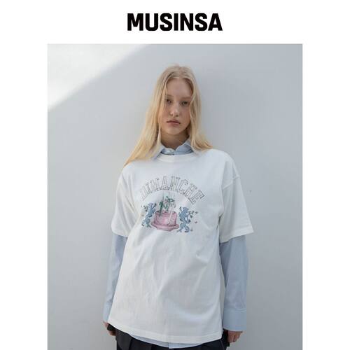 DIMANCHE PREPPY CAKE 宽松版T恤 MUSINSA韩国官网直邮进口