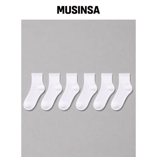 1996 STANDARD [6팩] MOOZ 圆领及膝袜 MUSINSA韩国官网直邮进口