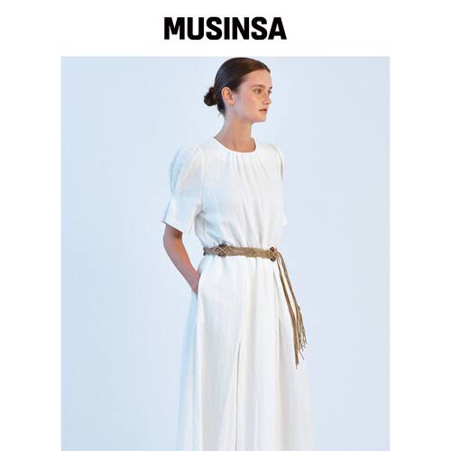 SO IR PUFF SLEEVE LONG DRESS - 象牙白韩国官网直邮进口MUSINSA