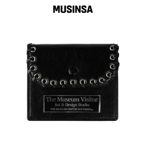 THEMUSEUMVISITOR 金属标志系带卡包（黑色）韩国官网直邮进口