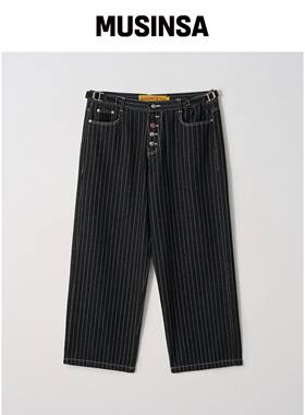 GARMENTS FAB 条纹牛仔裤（黑色）韩国官网直邮进口MUSINSA