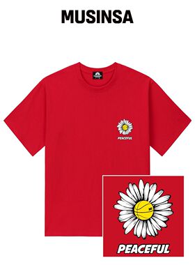 TRIPSHION DAISY PEACEFUL LOGO T恤 - 红色韩国官网直邮进口