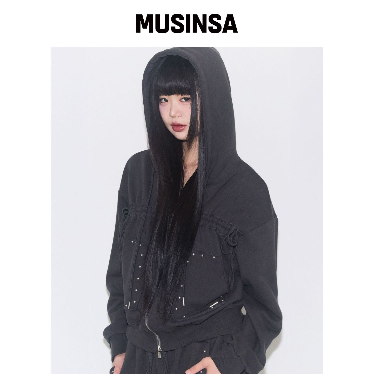 ILLIGO 早秋连帽外套灰色上衣时尚设计感MUSINSA韩国官网直邮进口图片