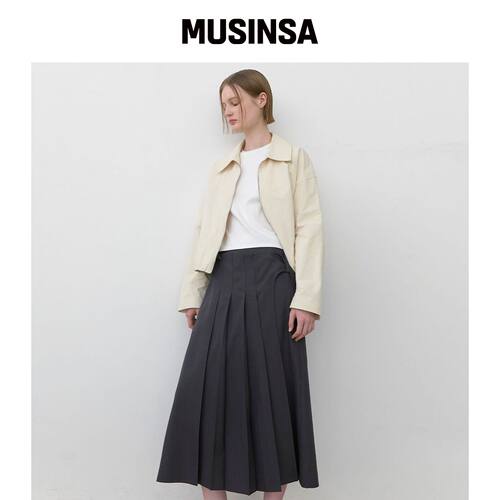 ATELIER NAIN OVERLAP PLEATS SKIRT(SK-4992)韩国官网直邮进口