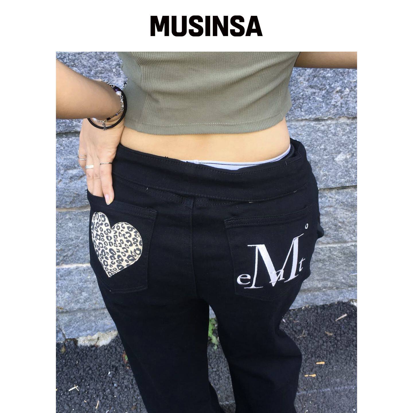 MUCENT 运动裤白色皮革宽松抽绳街头MUSINSA韩国官网直邮进口